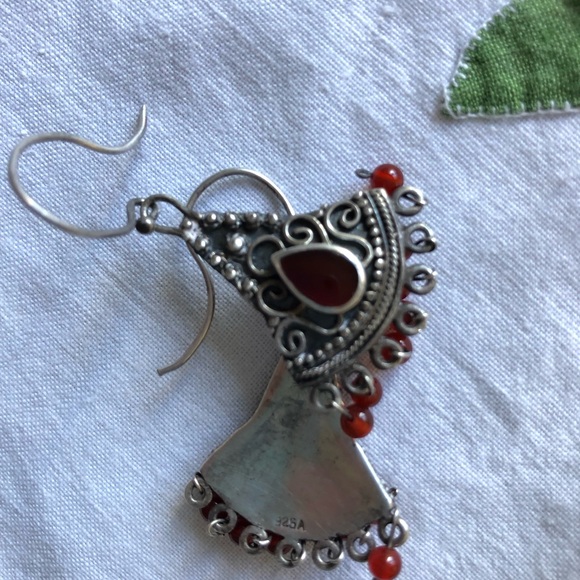 Vintage Boho Sterling Silver Earrings - Picture 2 of 6